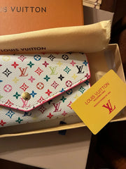 Louis Vuitton Multicolor/White Monogram Envelope Snap Wallet Certificate Card!