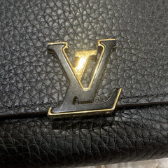Louis Vuitton Women’s Black Wallet Pink Interior LV Logo Multiple Card Slots