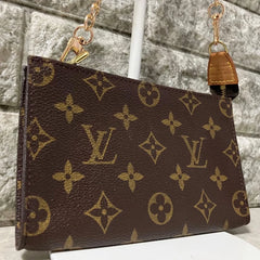 LOUIS VUITTON Monogram Accessory Pouch 3way Mini Bag Brown With Chains