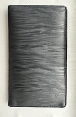 Louise Vuitton Genuine LV black Epi long wallet